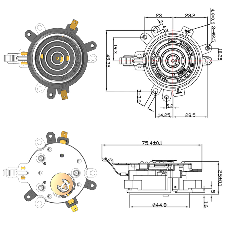 QX568E-R-B 智能温控器连接器