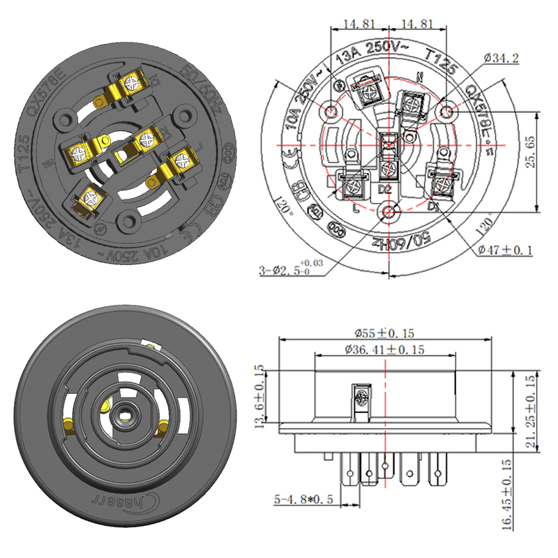 QX568E-R-B1 智能温控器连接器
