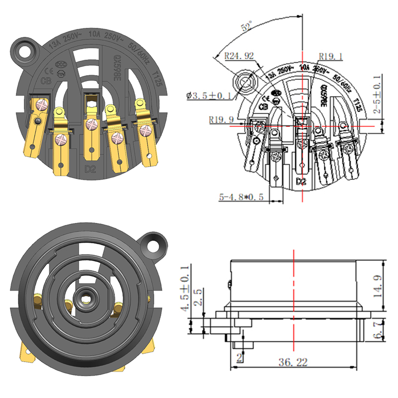 QX568E-R-A1 智能温控器连接器
